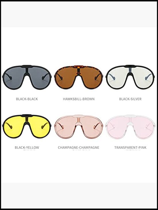 Oversized Plastic Frame Sunglasses UV400 Shield Goggles main image 5
